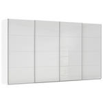 SCHWEBETÜRENSCHRANK 400/223/68 cm 4-türig Weiß  - Alufarben/Weiß, Basics, Glas/Holzwerkstoff (400/223/68cm) - Novel