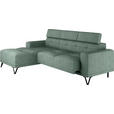 ECKSOFA  in Chenille Waldgrün  178/264 cm  - Waldgrün/Schwarz, KONVENTIONELL, Textil/Metall (178/264cm) - Hom`in