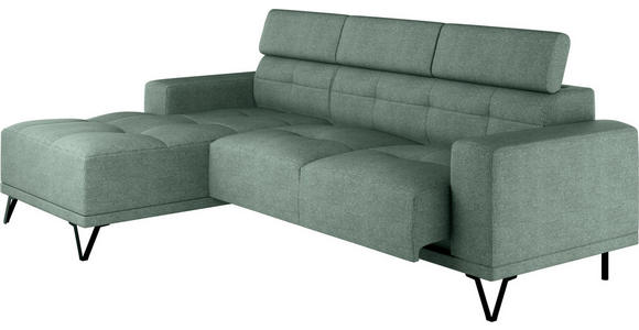 ECKSOFA  in Chenille Waldgrün  178/264 cm  - Waldgrün/Schwarz, KONVENTIONELL, Textil/Metall (178/264cm) - Hom`in