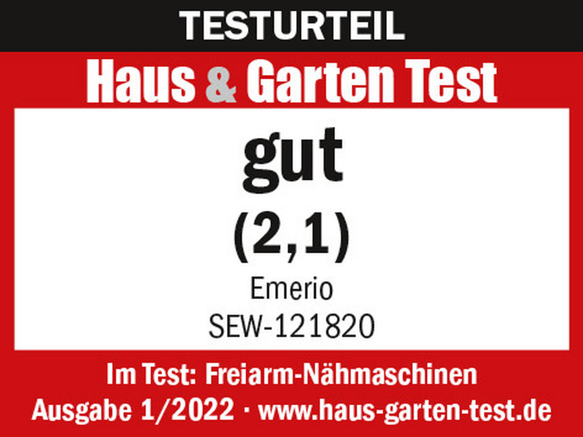 NÄHMASCHINE   - Weiß, Basics, Kunststoff (29,6/31,3/14,7cm) - EMERIO
