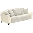 3-SITZER-SOFA in Cord, Velours Beige  - Beige/Schwarz, KONVENTIONELL, Textil/Metall (228/84/99cm) - Carryhome