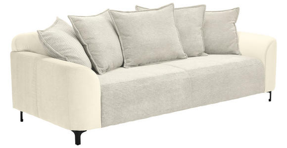 3-SITZER-SOFA in Cord, Velours Beige  - Beige/Schwarz, KONVENTIONELL, Textil/Metall (228/84/99cm) - Carryhome