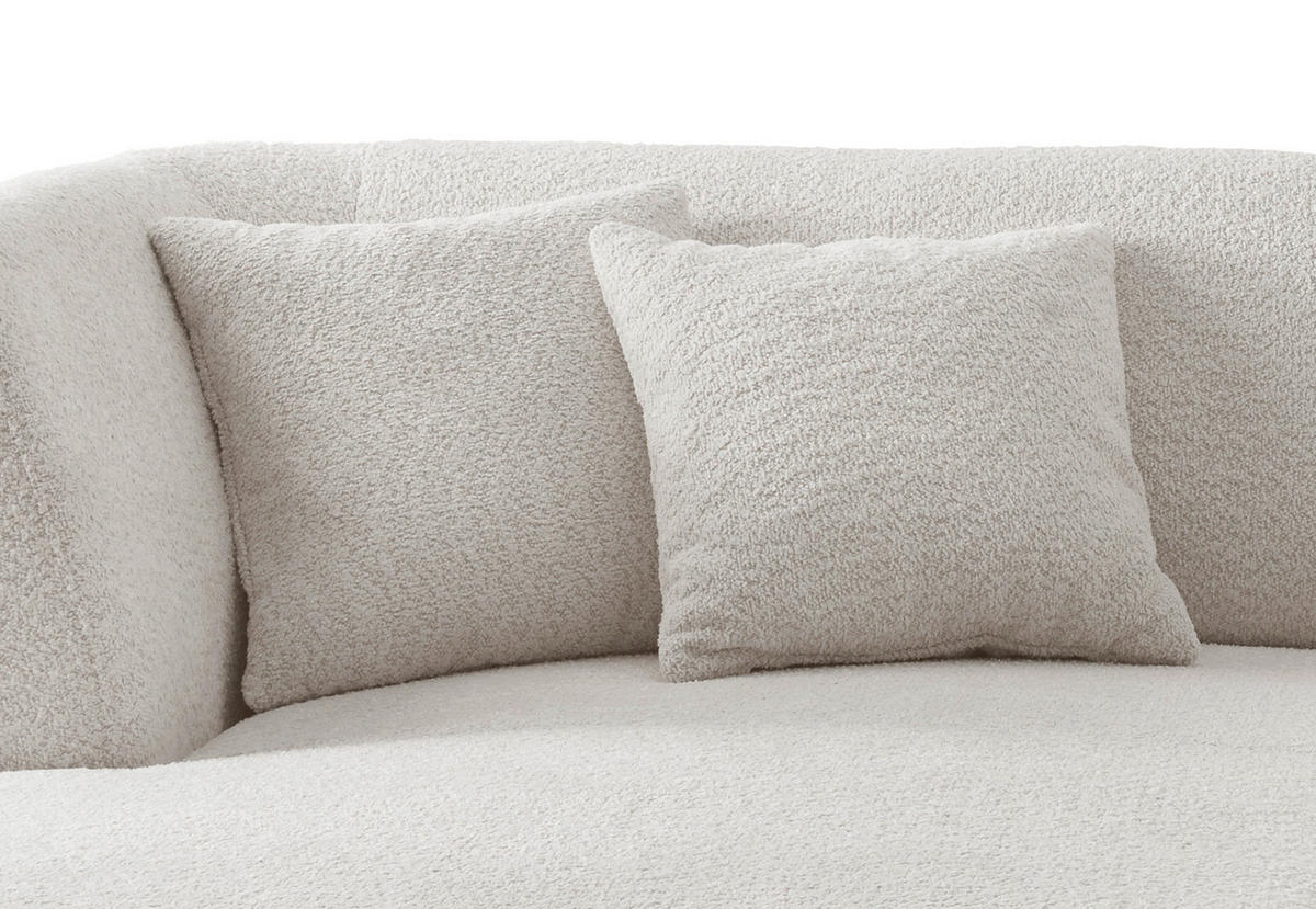 ECKSOFA Weiß Bouclé  - Schwarz/Weiß, MODERN, Holz/Textil (160/264cm) - MID.YOU