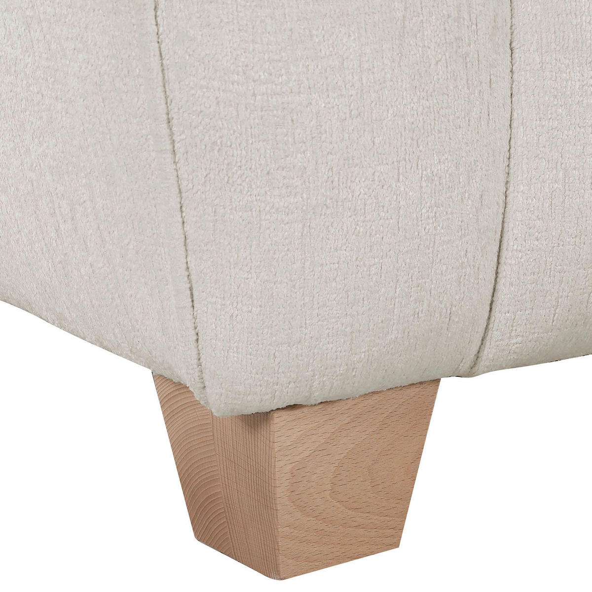 2-SITZER-SOFA Chenille Creme  - Creme/Naturfarben, KONVENTIONELL, Holz/Textil (185/72/95cm) - Milino