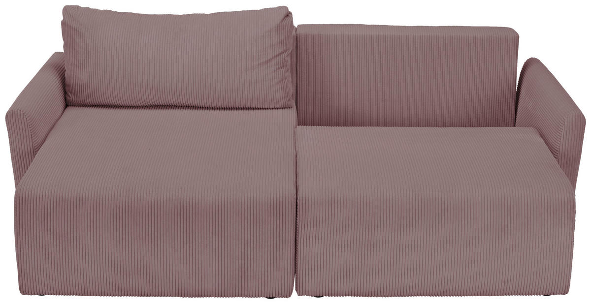 ECKSOFA in Cord Altrosa  - Schwarz/Altrosa, Konventionell, Kunststoff/Textil (228/146cm) - MID.YOU