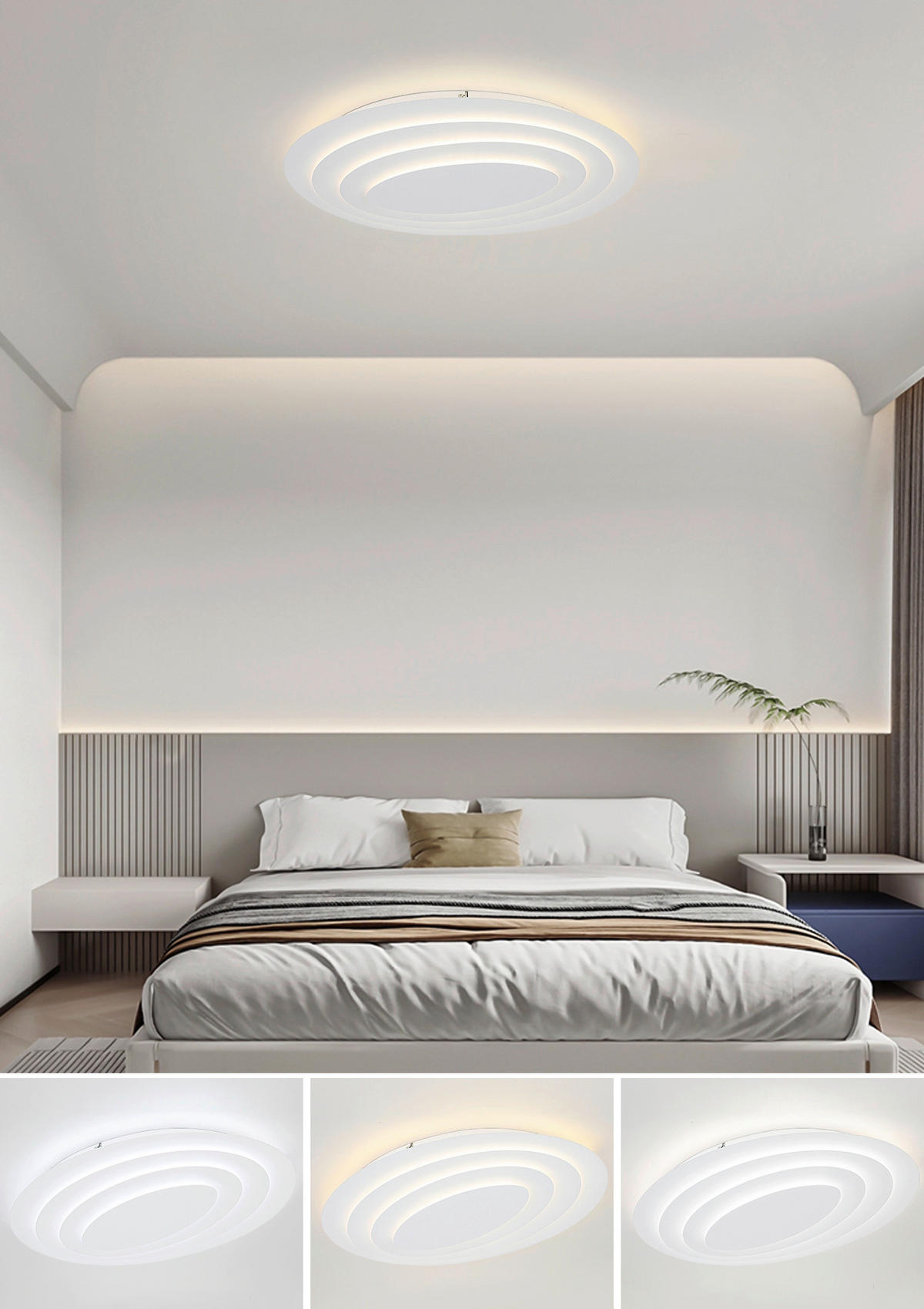 DECKENLEUCHTE    60/43/9 cm  - Weiß, Design, Kunststoff/Metall (60/43/9cm) - Collet's Monde