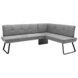 ECKBANK 215/157 cm Flachgewebe Grau, Schwarz Metall   - Schwarz/Grau, Design, Textil/Metall (215/157cm) - Dieter Knoll