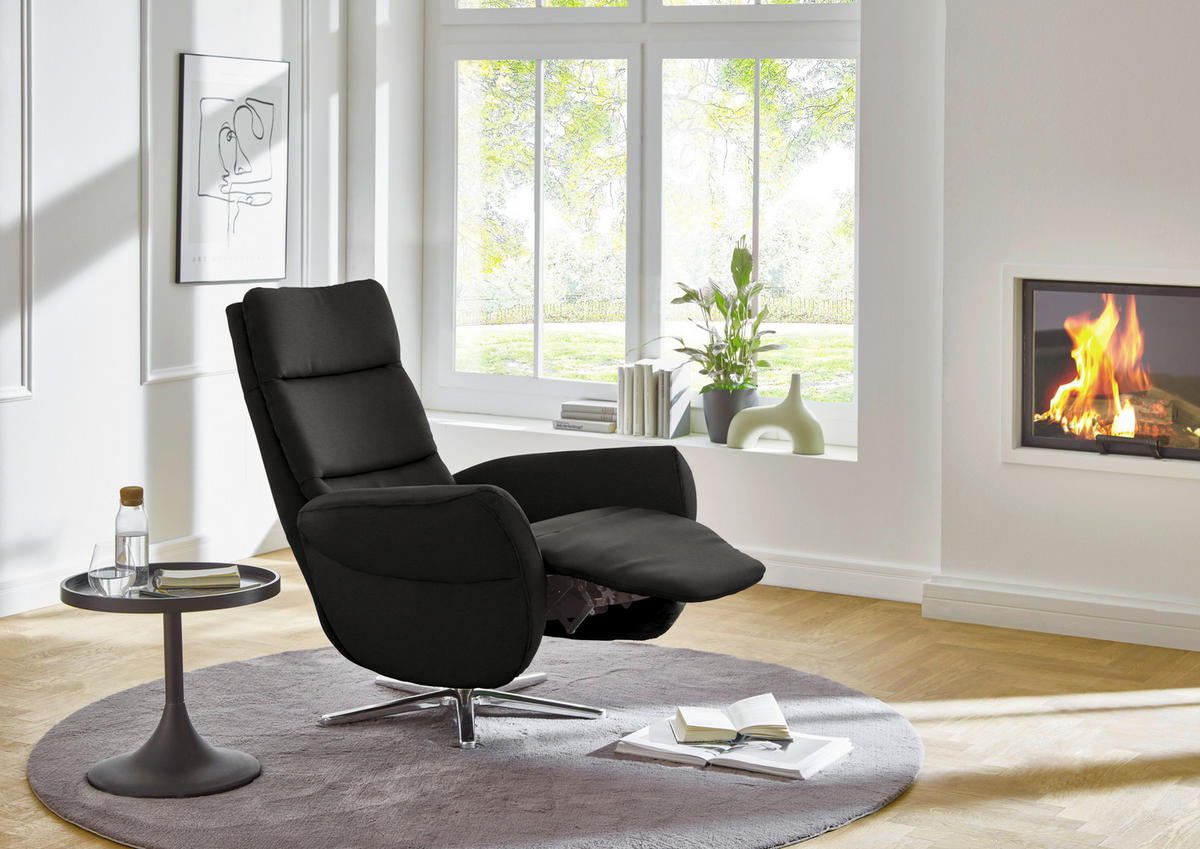 RELAXSESSEL Textil Anthrazit  - Chromfarben/Anthrazit, Design, Textil/Metall (78/113/83cm) - Beldomo Speed