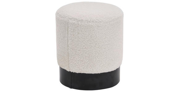 HOCKER in Metall, Textil Schwarz, Weiß - Schwarz/Weiß, Trend, Textil/Metall (35/42/35cm) - Xora