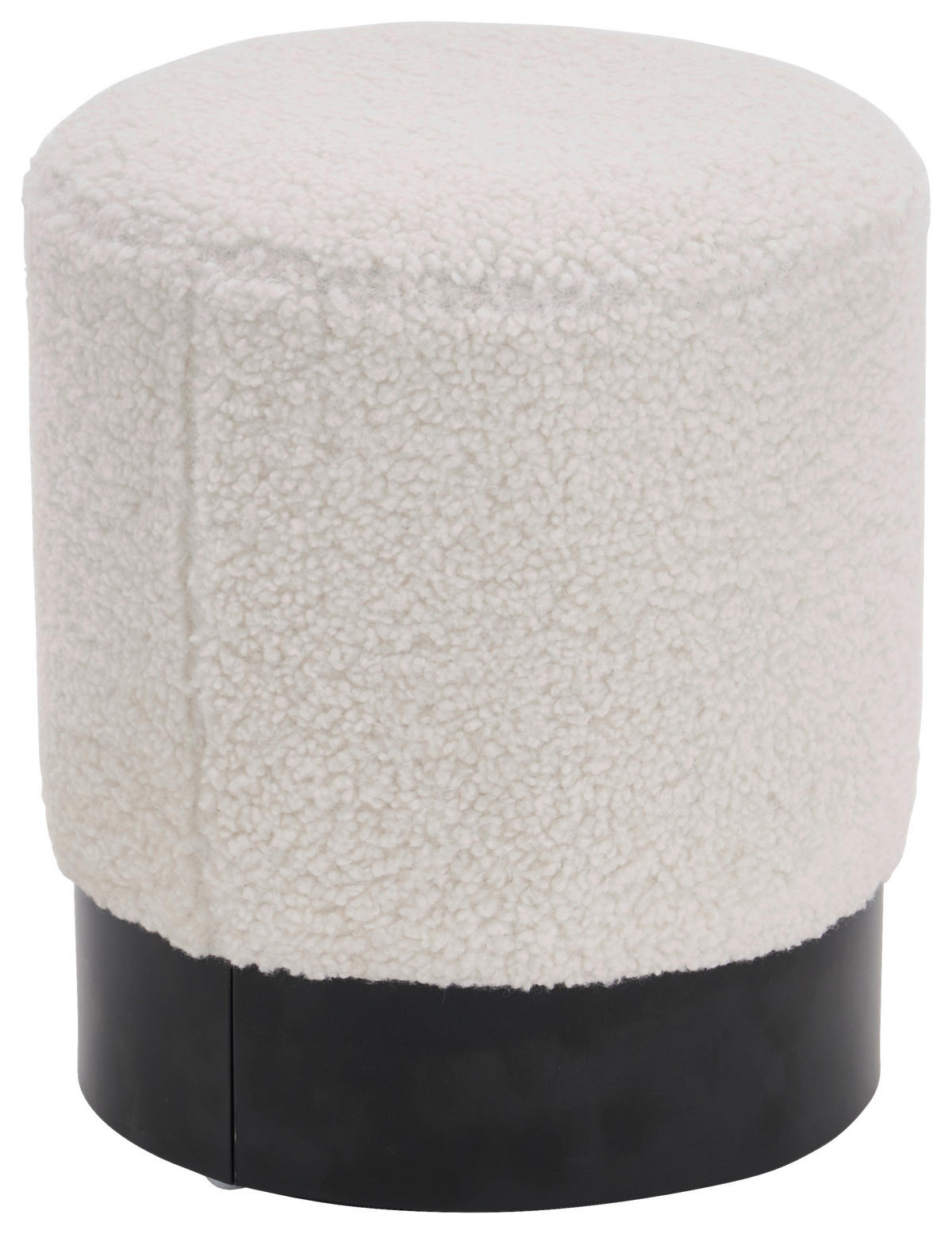 HOCKER in Metall, Textil Schwarz, Weiss  - Weiss/Schwarz, Trend, Textil/Metall (35/42/35cm) - Xora