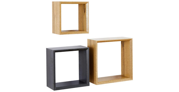 WANDREGALSET 3-teilig Anthrazit, Eiche Wotan - Anthrazit/Eiche Wotan, Basics, Holzwerkstoff (20-28/20-28/11,8cm) - Carryhome