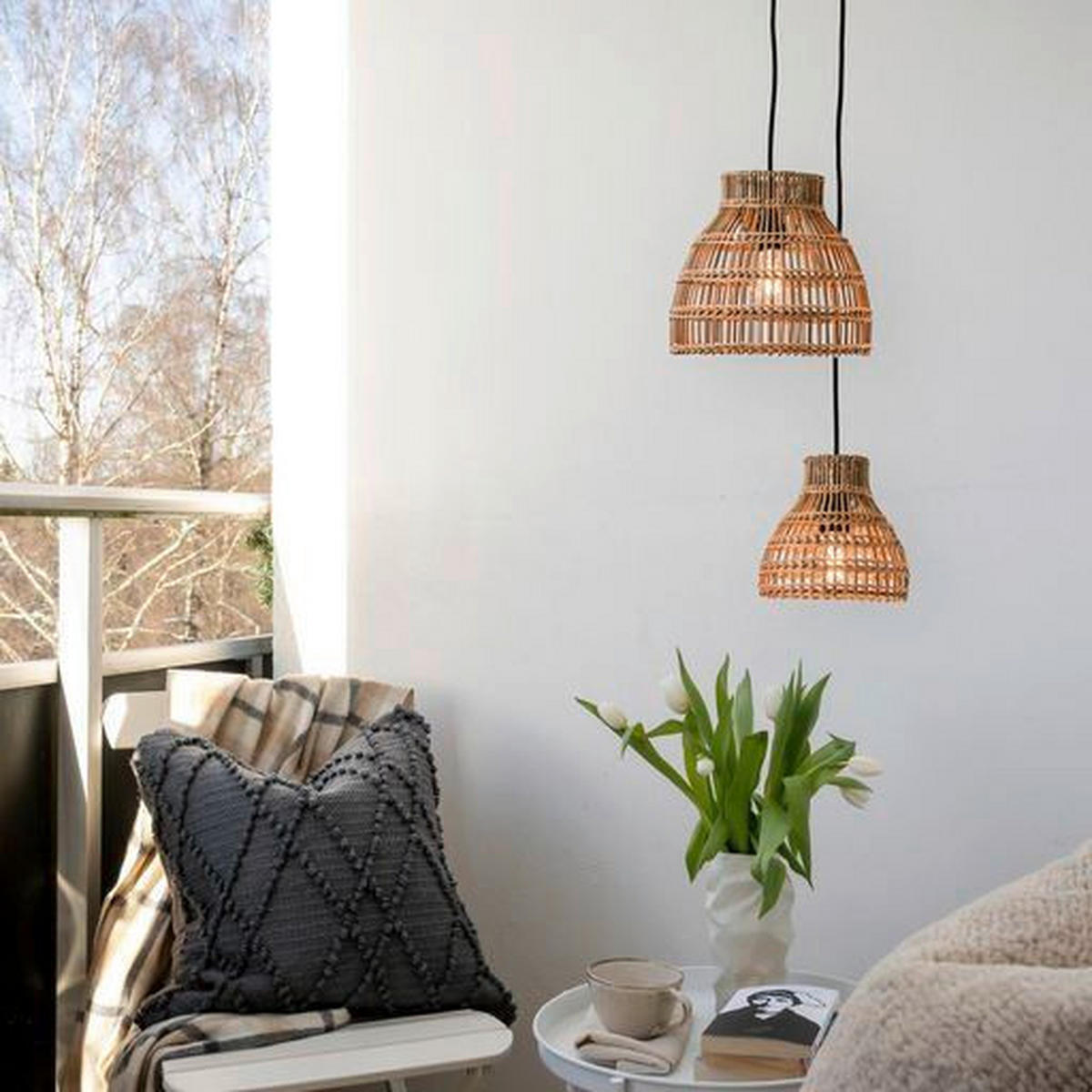 HÄNGLAMPA UTOMHUS Sarah 27/27 cm  - naturfärgad, Natur, naturmaterial (27/27cm)