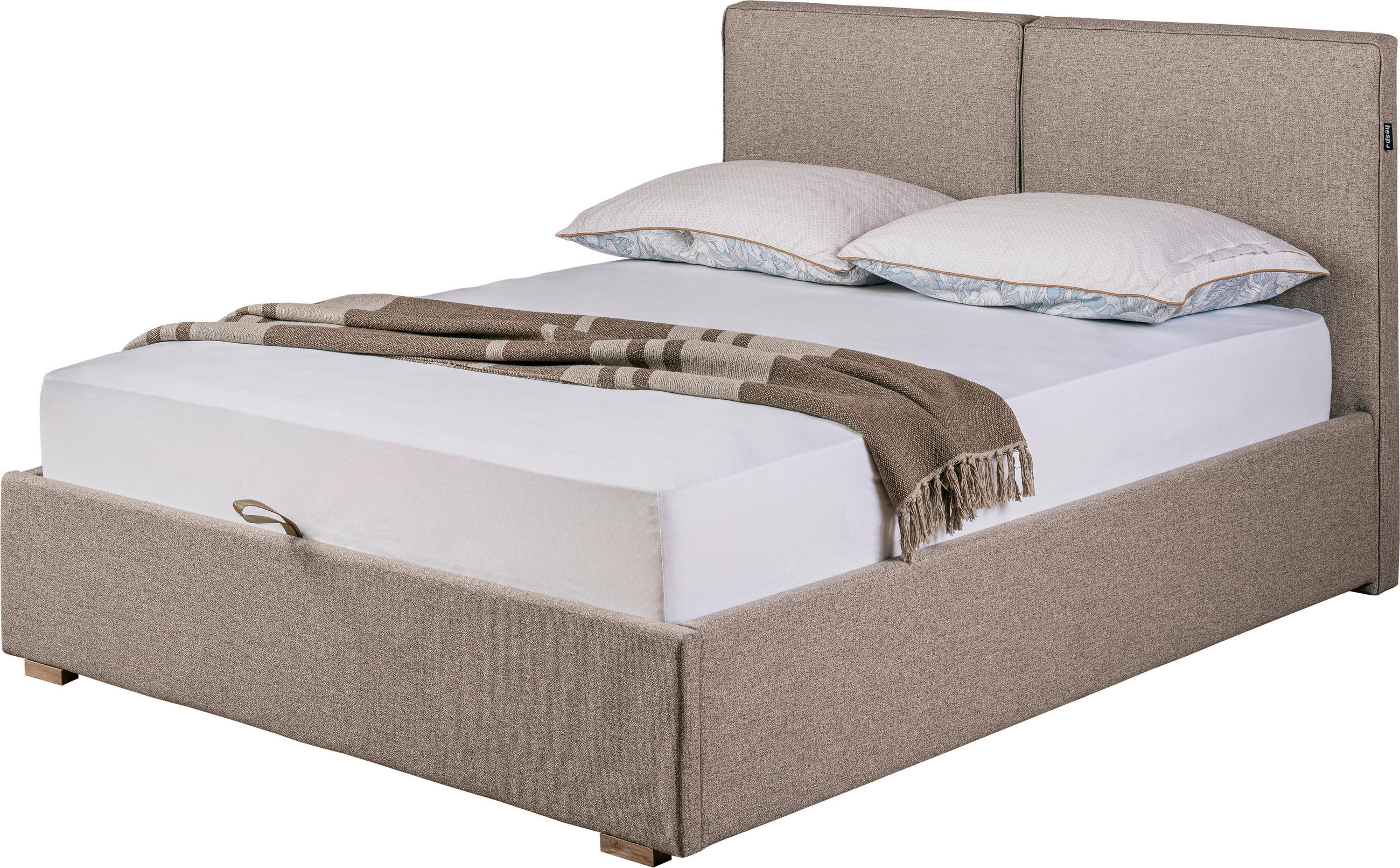 KÁRPITOZOTT ÁGY 160/200 cm   - tölgyfa színű, Basics, faalapú anyag/fa (160/200cm) - Hespo