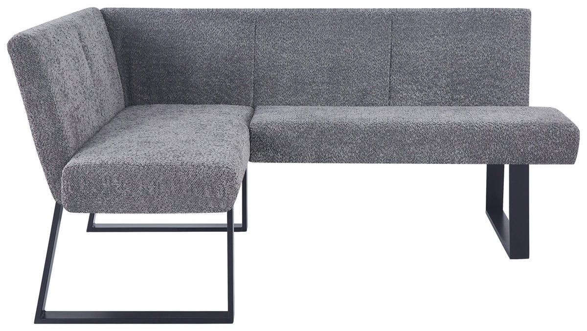 ECKBANK 130/160 cm Leinenoptik Grau   - Schwarz/Grau, KONVENTIONELL, Textil/Metall (130/160cm) - MID.YOU