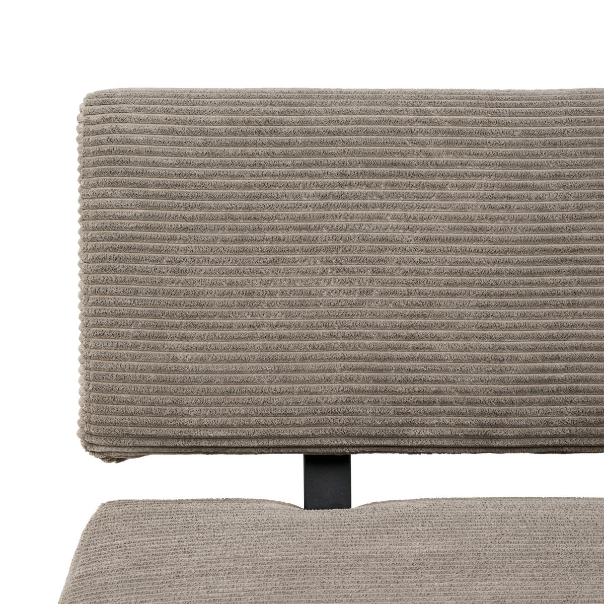 ECKBANK 150/190 cm Cord Grau   - Schwarz/Grau, KONVENTIONELL, Textil/Metall (150/190cm) - MID.YOU