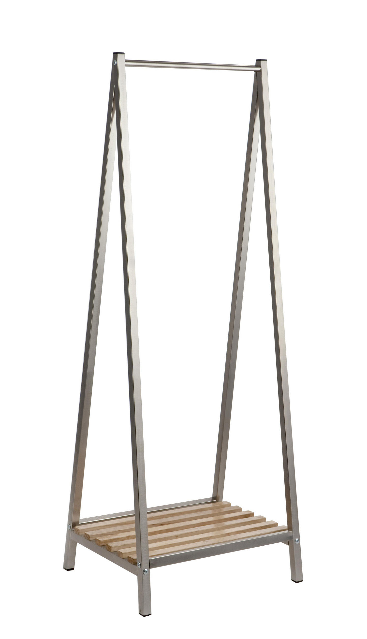 GARDEROBENSTÄNDER in Kieferfarben, Edelstahlfarben 53/162/42 cm   - Edelstahlfarben/Kieferfarben, Design, Holz/Metall (53/162/42cm)