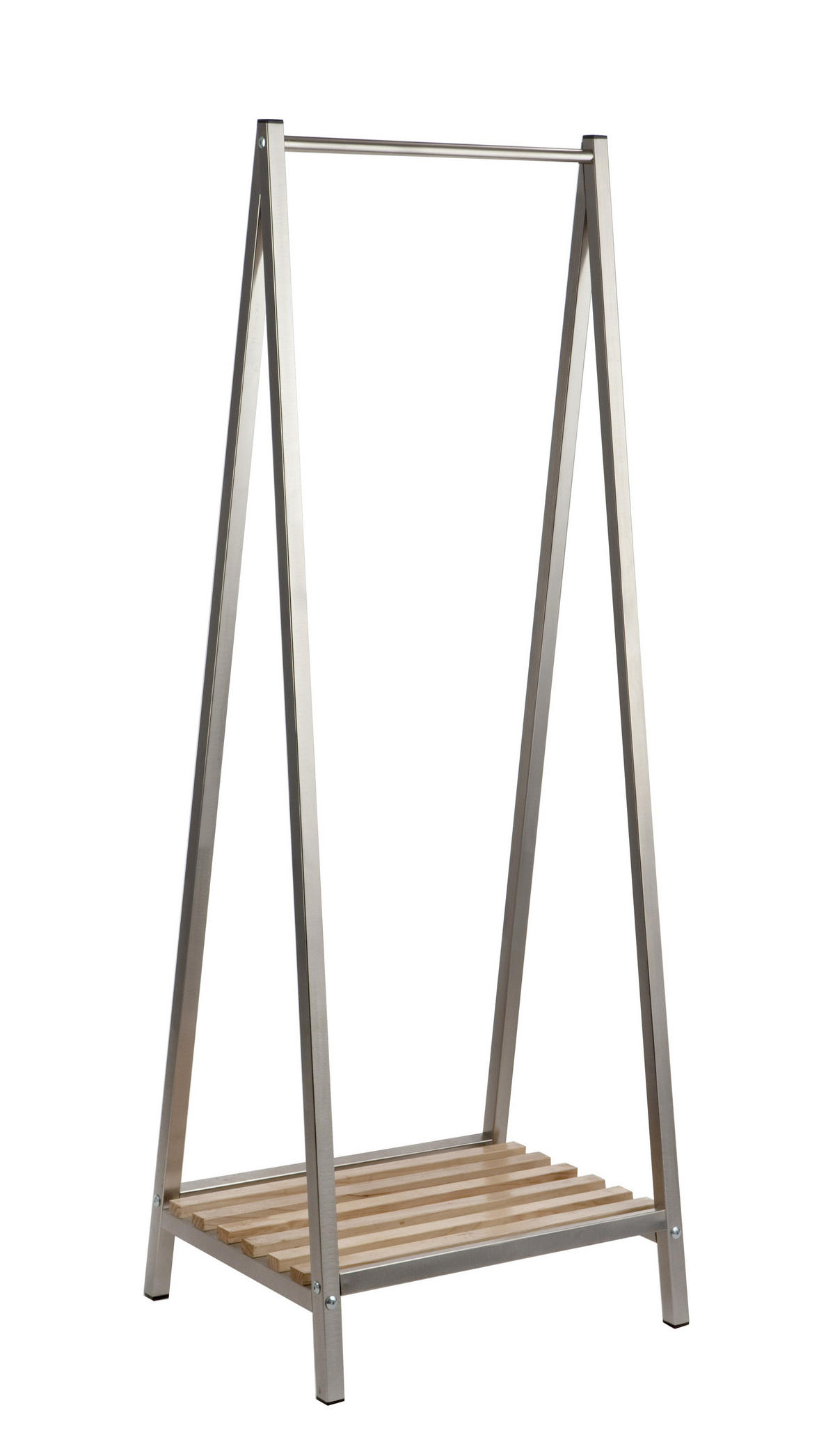 GARDEROBENSTÄNDER in Kieferfarben, Edelstahlfarben 53/162/42 cm   - Edelstahlfarben/Kieferfarben, Design, Holz/Metall (53/162/42cm)