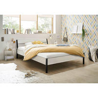 FUTONBETT 140/200 cm  in Weiss   - Weiss/Schwarz, Modern, Holzwerkstoff/Metall (140/200cm) - Livetastic