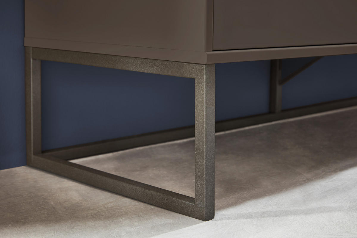 SIDEBOARD 141/89/43 cm  in Anthrazit, Eichefarben  - Schieferfarben/Eichefarben, Design, Glas/Holzwerkstoff (141/89/43cm) - Dieter Knoll