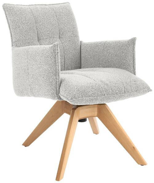 ARMLEHNSTUHL  in Webstoff  - Champagner/Eichefarben, Design, Holz/Textil (57/86/65cm) - Valnatura