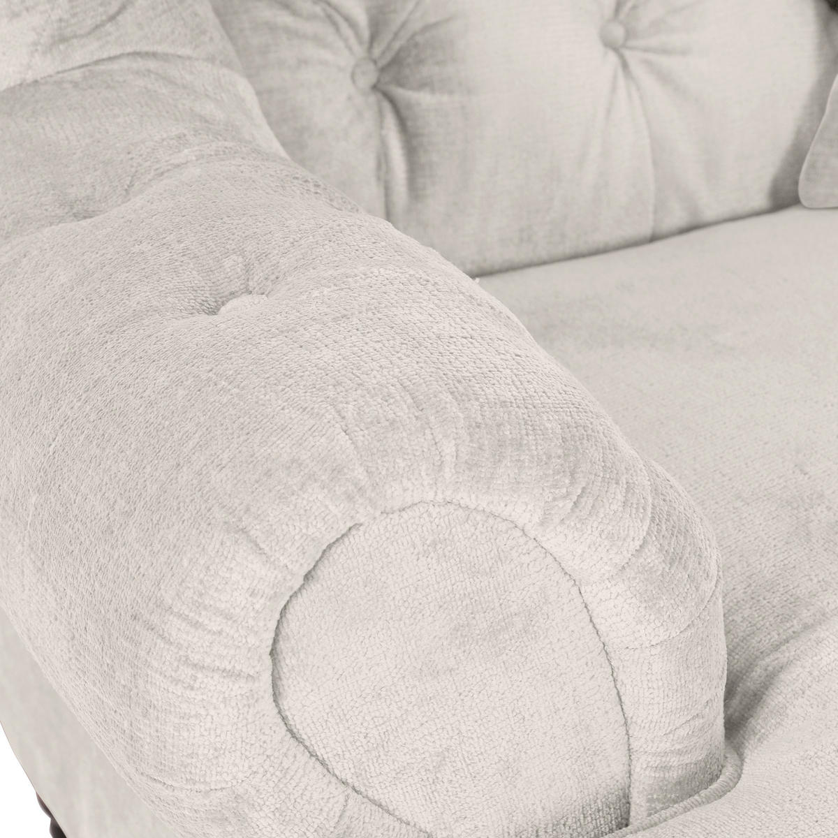XXL-SESSEL in Chenille Creme  - Creme/Schwarz, Design, Holz/Textil (127/106/149cm) - Landscape