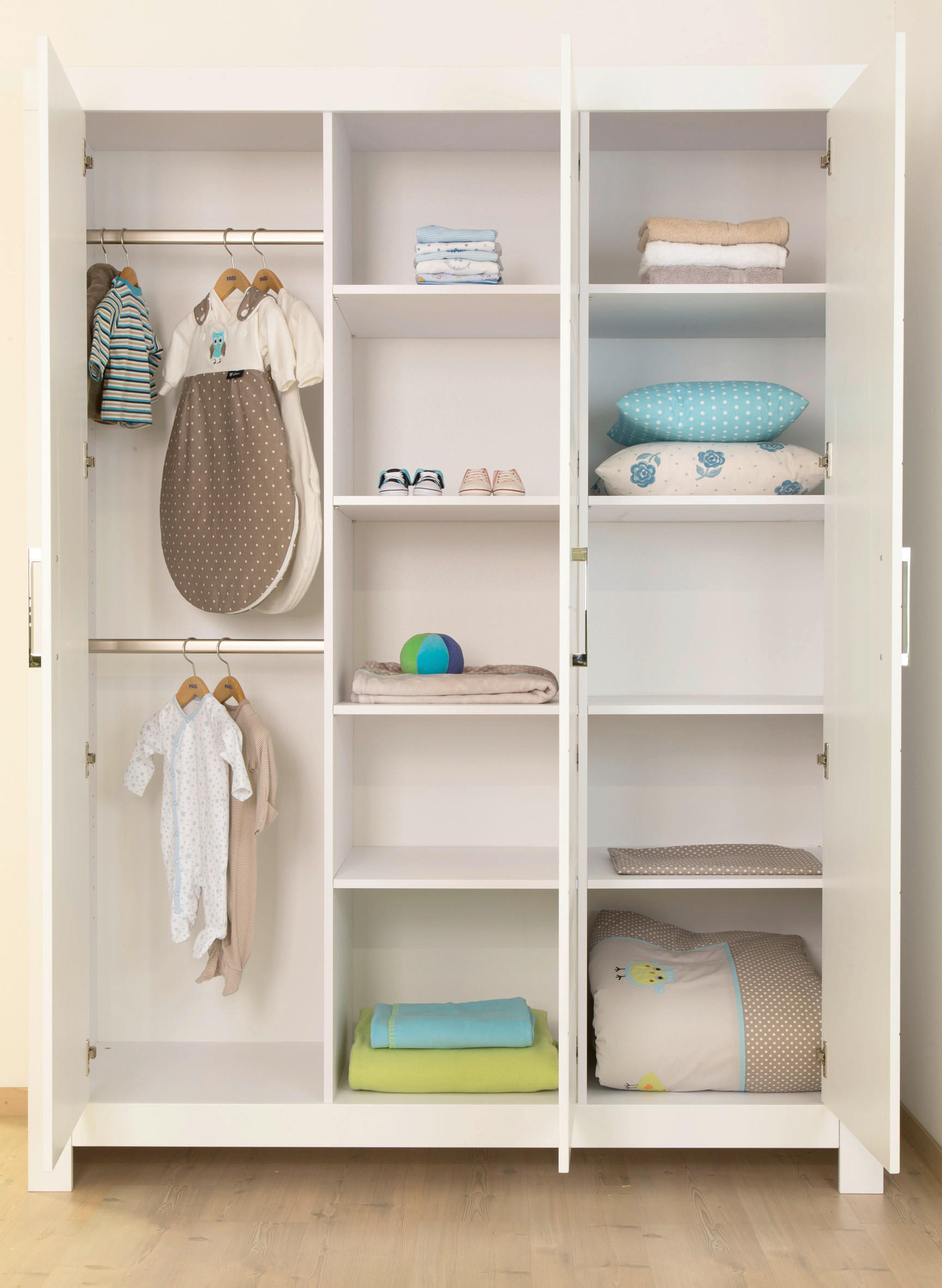 Thumbnail - Paidi Babykleiderschrank Fiona, Weiß, Metall, 8 Fächer, 156.8x205.3x55.3 cm, Blauer Engel, Goldenes M, Beimöbel erhältli...