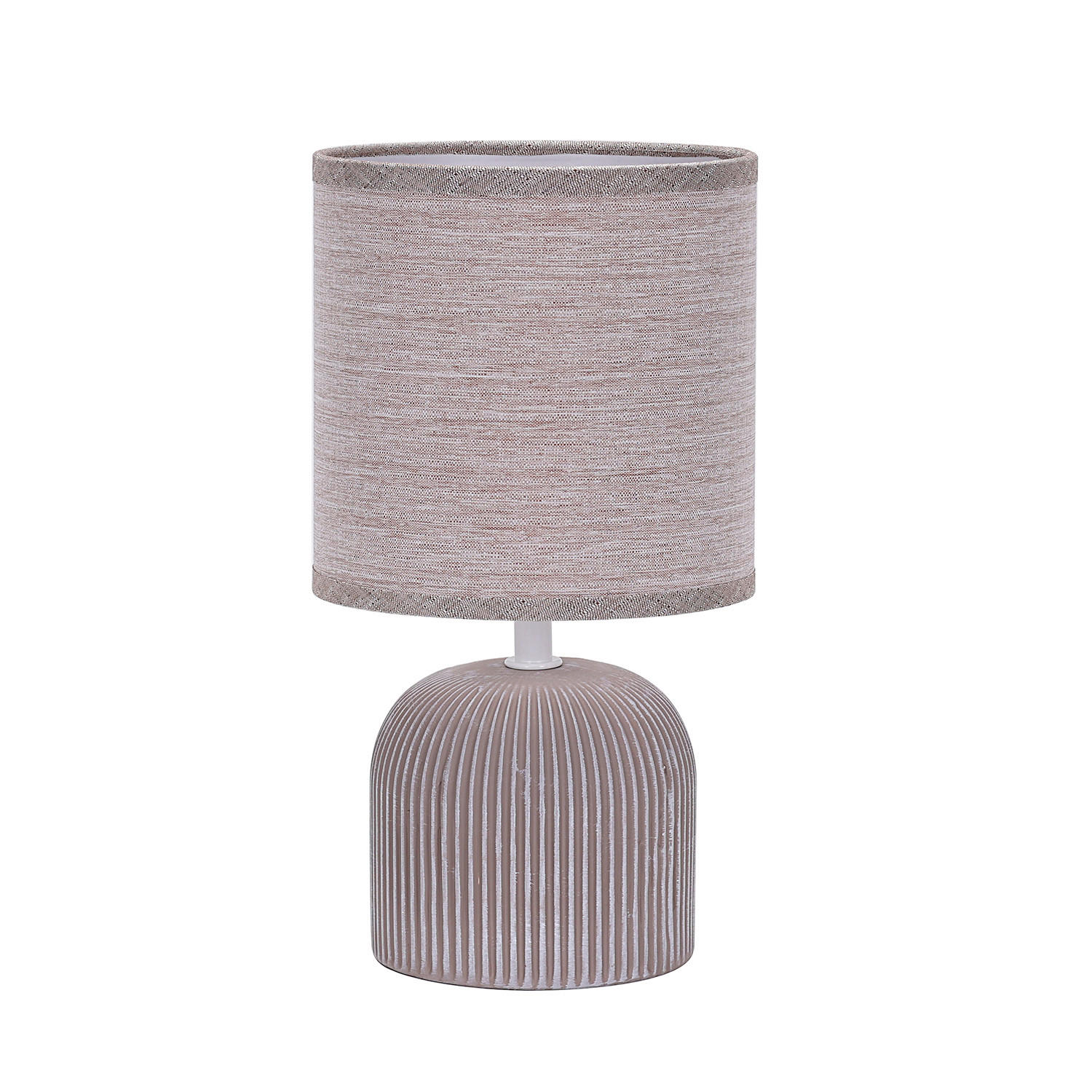 TISCHLEUCHTE 15/28 cm   - Braun, Design, Keramik/Textil (15/28cm)