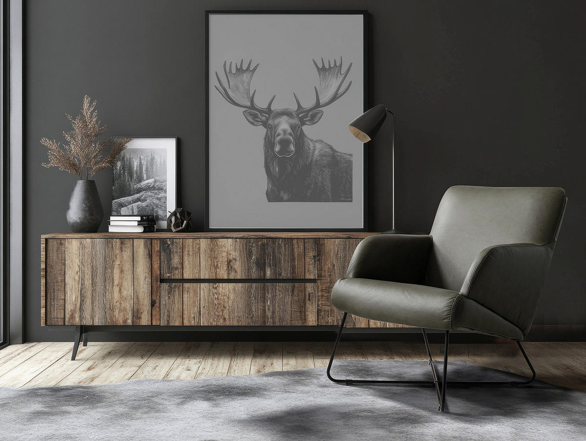 SESSELSET Echtleder Grau  - Kirschrot/Schwarz, Design, Leder/Metall (67/87/74cm) - Livetastic