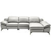 ECKSOFA in Echtleder Grau  286/183 cm  - Schwarz/Grau, Design, Leder/Metall (286/183cm) - Celina Home