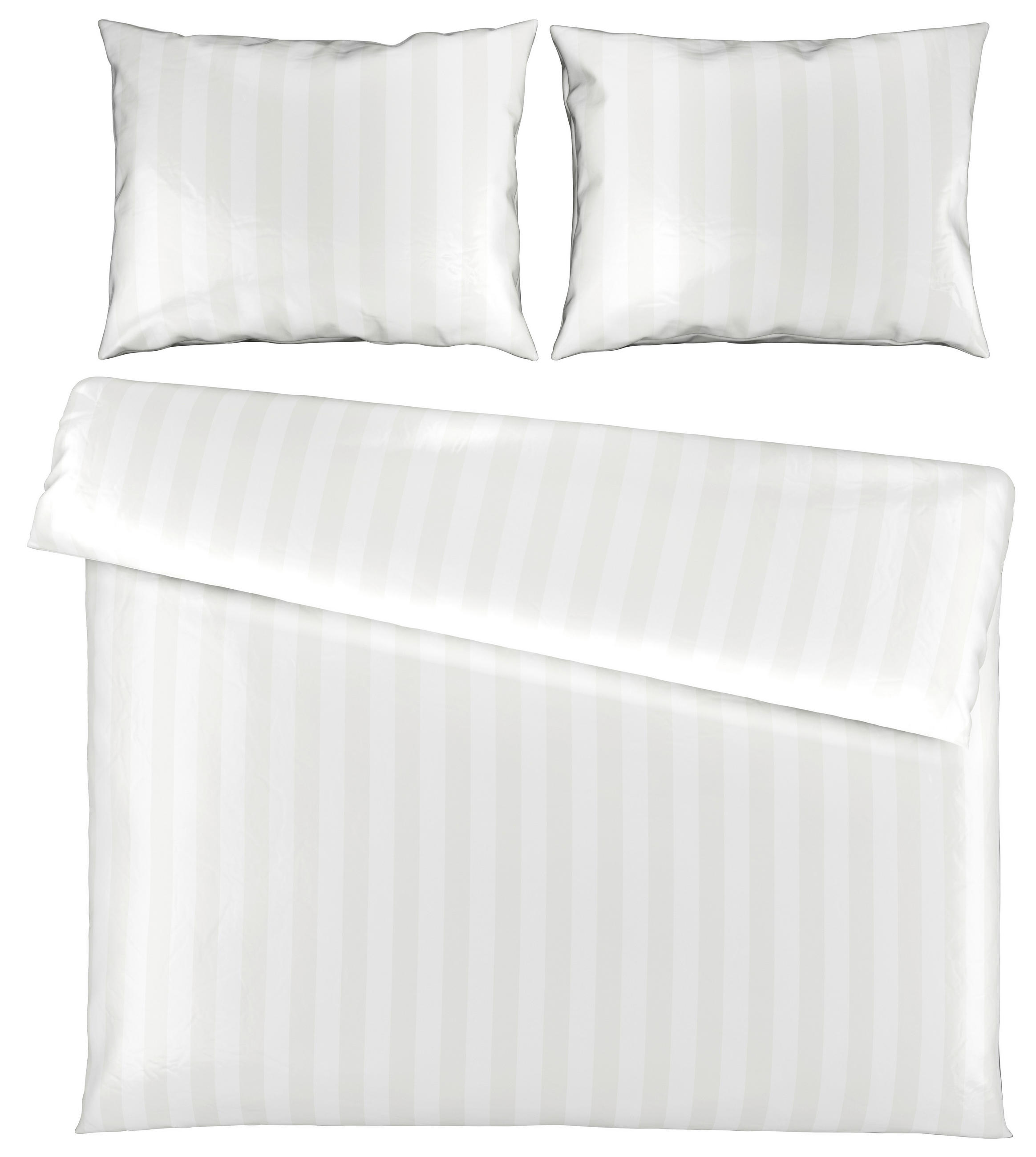 BETTWÄSCHESET Satin 200/210 cm  65 cm/100 cm  - Weiss, Textil (200/210cm) - Dieter Knoll