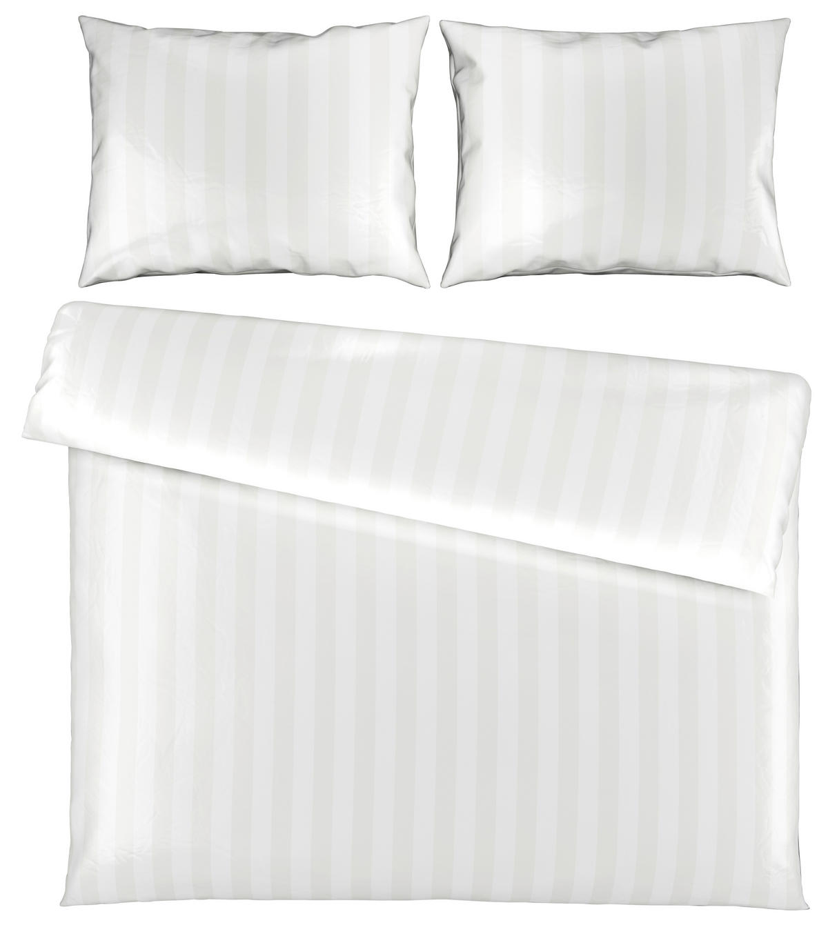 BETTWÄSCHESET Satin 200/210 cm  65 cm/100 cm  - Weiss, Textil (200/210cm) - Dieter Knoll