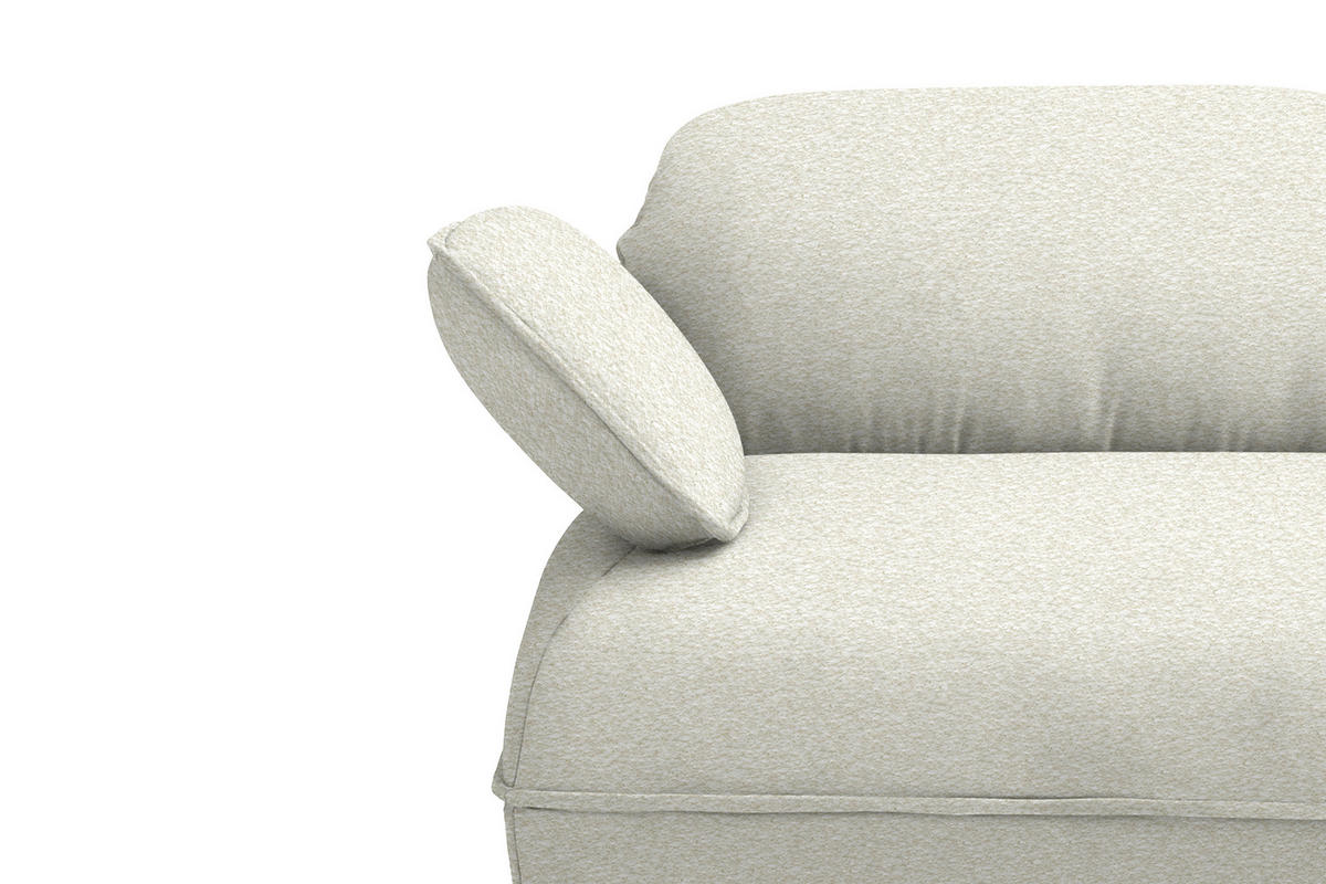 ECKSOFA Chenille Creme  - Creme/Schwarz, Design, Kunststoff/Textil (343/154cm) - Koinor