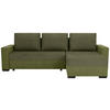 ECKSOFA Olivgrün Flachgewebe, Struktur  - Schwarz/Olivgrün, Design, Kunststoff/Textil (252/155cm) - Livetastic