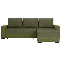ECKSOFA Olivgrün Flachgewebe, Struktur  - Schwarz/Olivgrün, Design, Kunststoff/Textil (252/155cm) - Livetastic