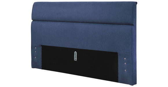 POLSTERBETT 120/200 cm in Dunkelblau - Birkefarben/Silberfarben, KONVENTIONELL, Holz/Textil (120/200cm) - Esposa