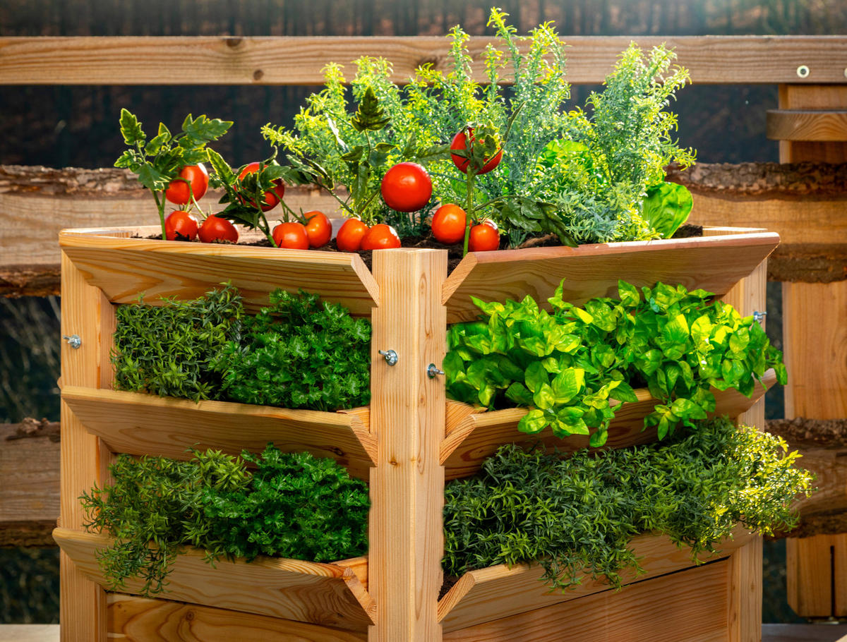 VYVÝŠENÝ ZÁHON   - farba smrekovca, Basics, drevo (90/73/65cm)