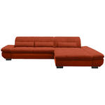 ECKSOFA in Mikrofaser Orange  - Schwarz/Orange, Design, Textil/Metall (341/204cm) - Xora