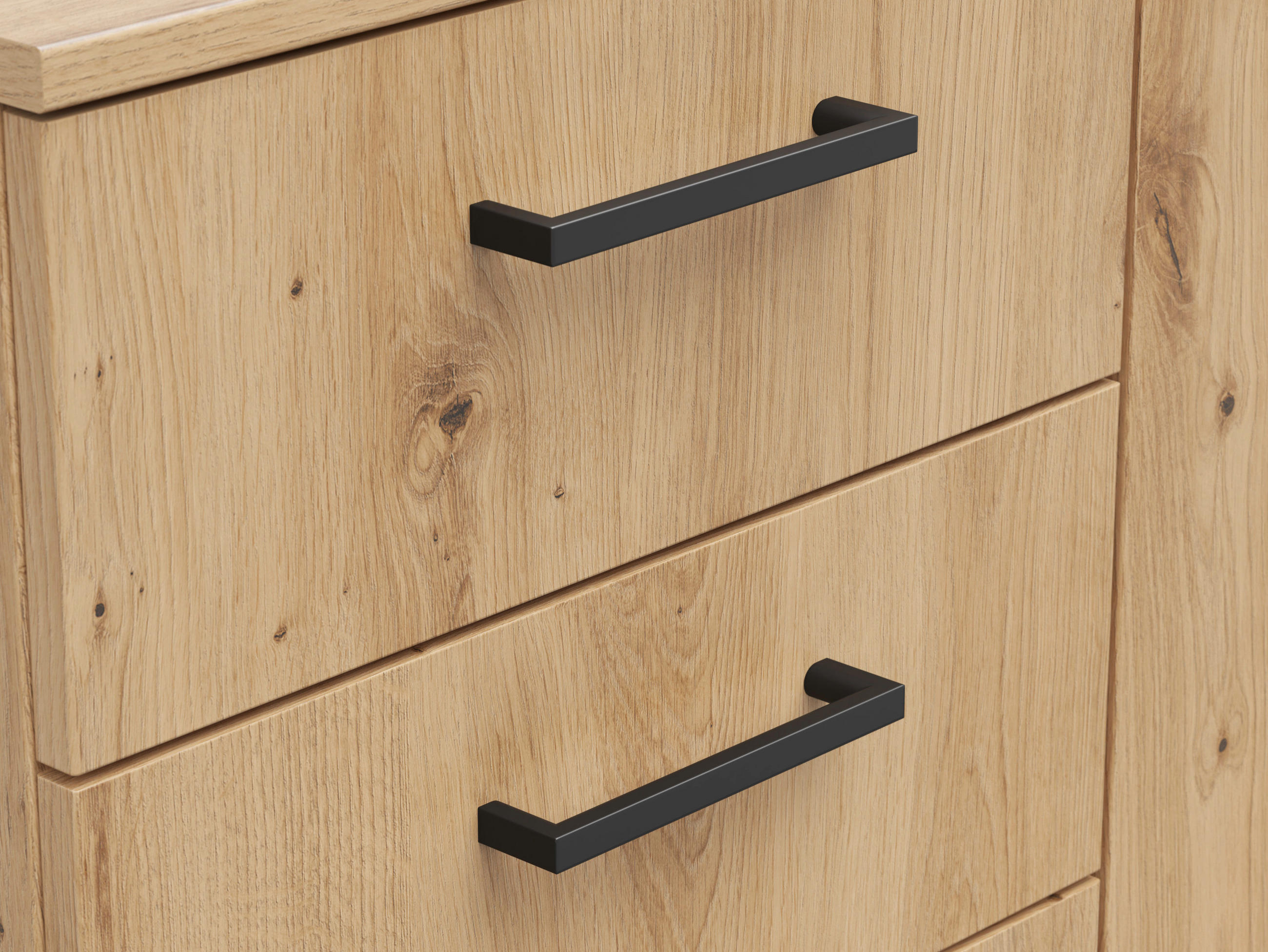 KOMODA, dub artisan, 120/83/52 cm - černá/antracitová, Moderní, kompozitní dřevo/plast (120/83/52cm) - Carryhome