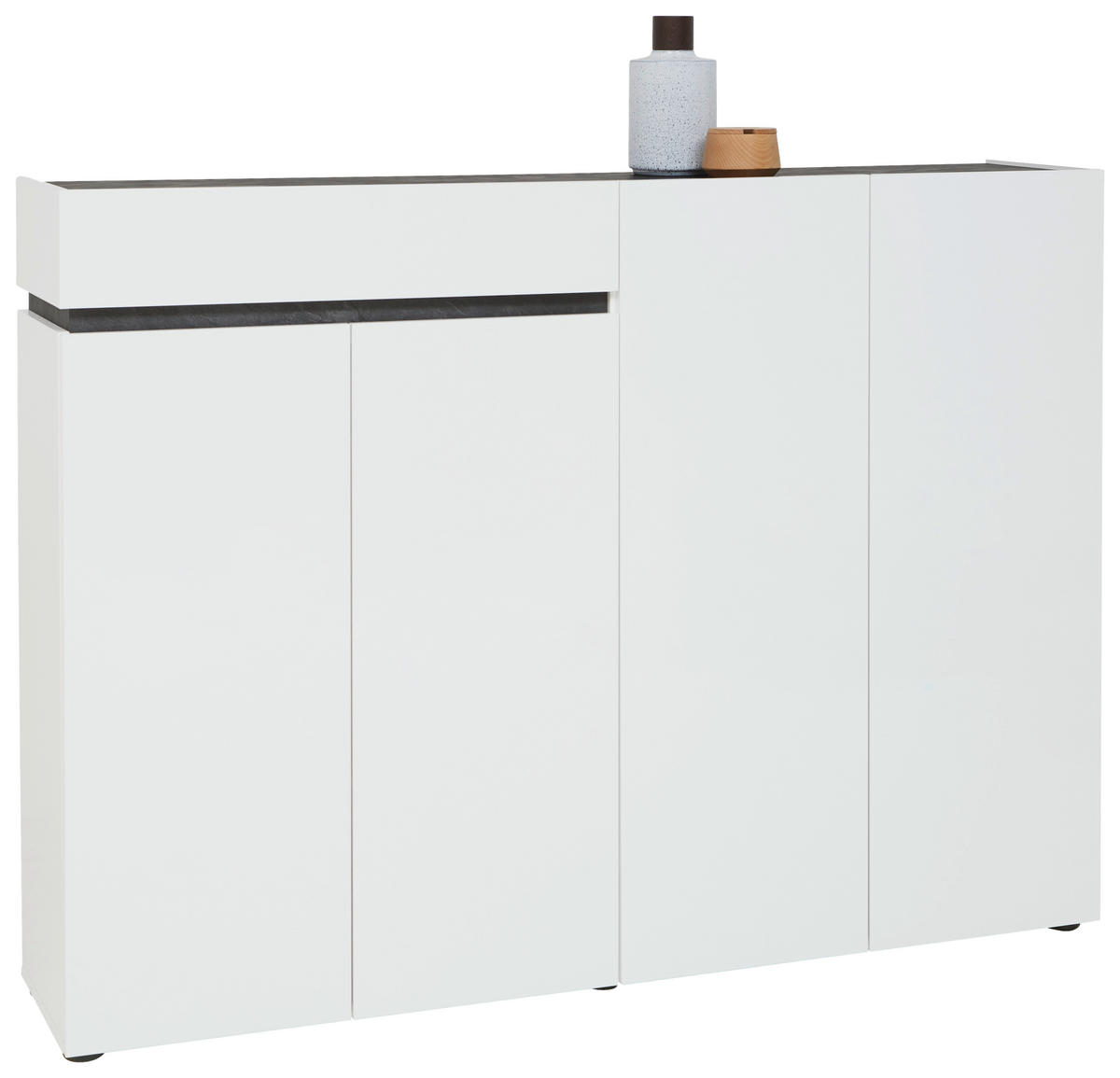 OMARA ZA ČEVLJE antracit, bela - črna/bela, Design, umetna masa/leseni material (160,3/118,4/34cm) - Voleo