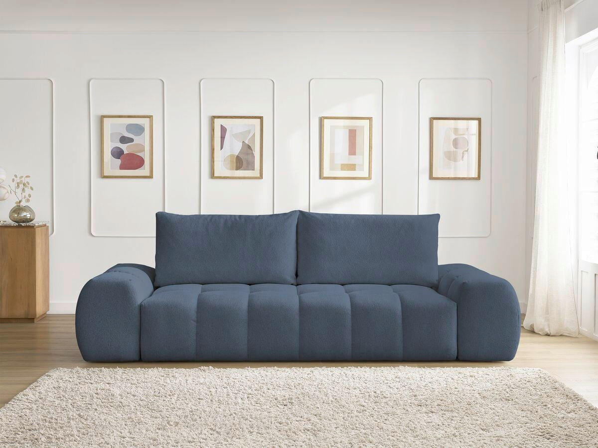 SCHLAFSOFA Flachgewebe Dunkelblau  - Schwarz/Dunkelblau, MODERN, Kunststoff/Textil (278/115/90cm)