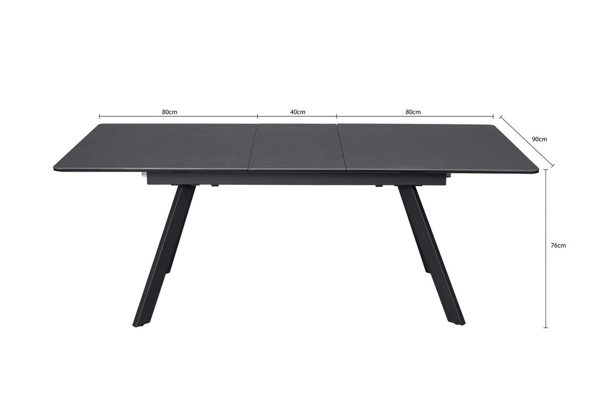 STOL ZA BLAGOVAONICU  antracit, crna  metal, keramika, drvni materijal      - crna/antracit, Lifestyle, drvni materijal/metal (160-200/76/90cm) - MID.YOU