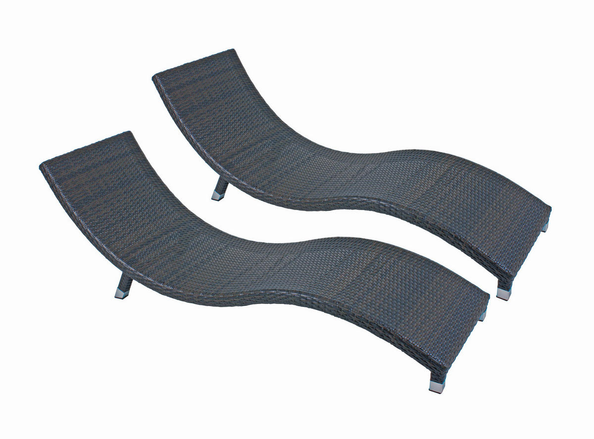 SONNENLIEGE 59/62/185 cm  - Hellgrau/Braun, MODERN, Kunststoff/Metall (59/62/185cm) - Gardenson