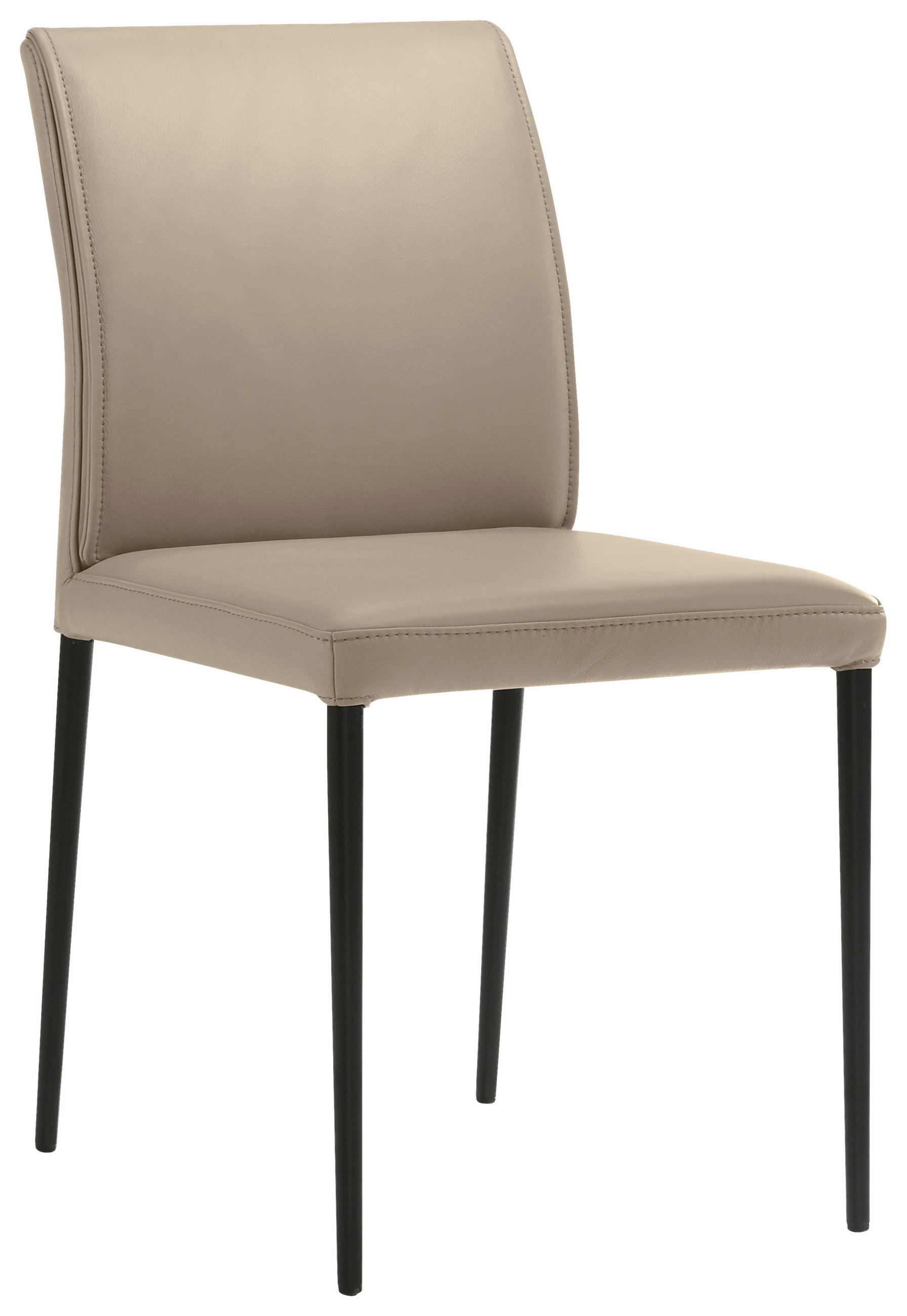 STUHL Echtleder Khaki  - Khaki/Schwarz, Design, Leder/Metall (46/87/58cm) - Johann Jakob