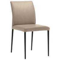 STUHL Echtleder Khaki  - Khaki/Schwarz, Design, Leder/Metall (46/87/58cm) - Johann Jakob