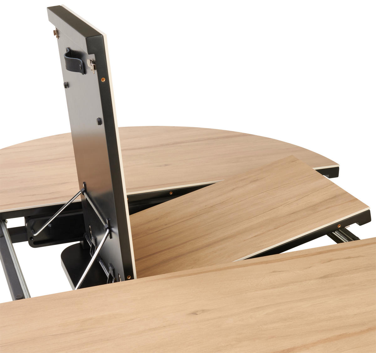 ESSTISCH Schwarz, Bernsteinfarben rund  ausziehbar  - Bernsteinfarben/Schwarz, LIFESTYLE, Keramik/Holzwerkstoff (120-160/76/120cm) - MID.YOU