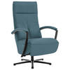 RELAXSESSEL in Leder Blau  - Blau/Schwarz, Design, Leder/Metall (76/112/83cm) - Beldomo Speed