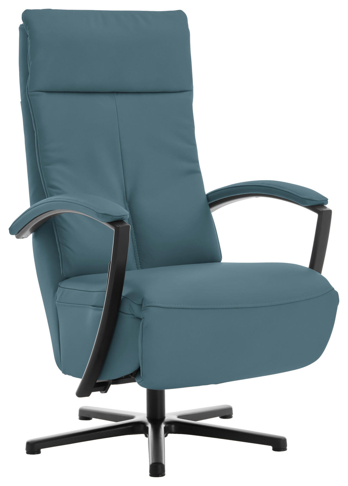 RELAXSESSEL in Leder Blau  - Blau/Schwarz, Design, Leder/Metall (76/112/83cm) - Beldomo Speed