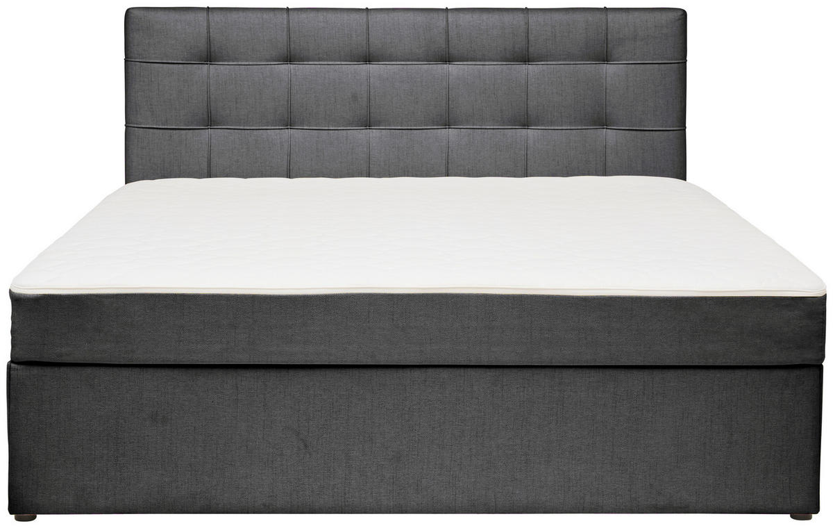BOXBETT 200/200 cm,  in Graphitfarben,  - Graphitfarben, MODERN, Holz/Textil (200/200cm) - MID.YOU