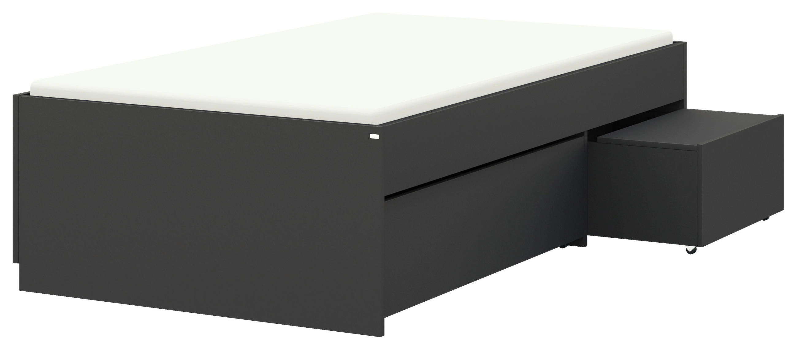 STAURAUMBETT 90/200 cm  in Graphitfarben  - Graphitfarben, Design, Holzwerkstoff (90/200cm) - Cantus