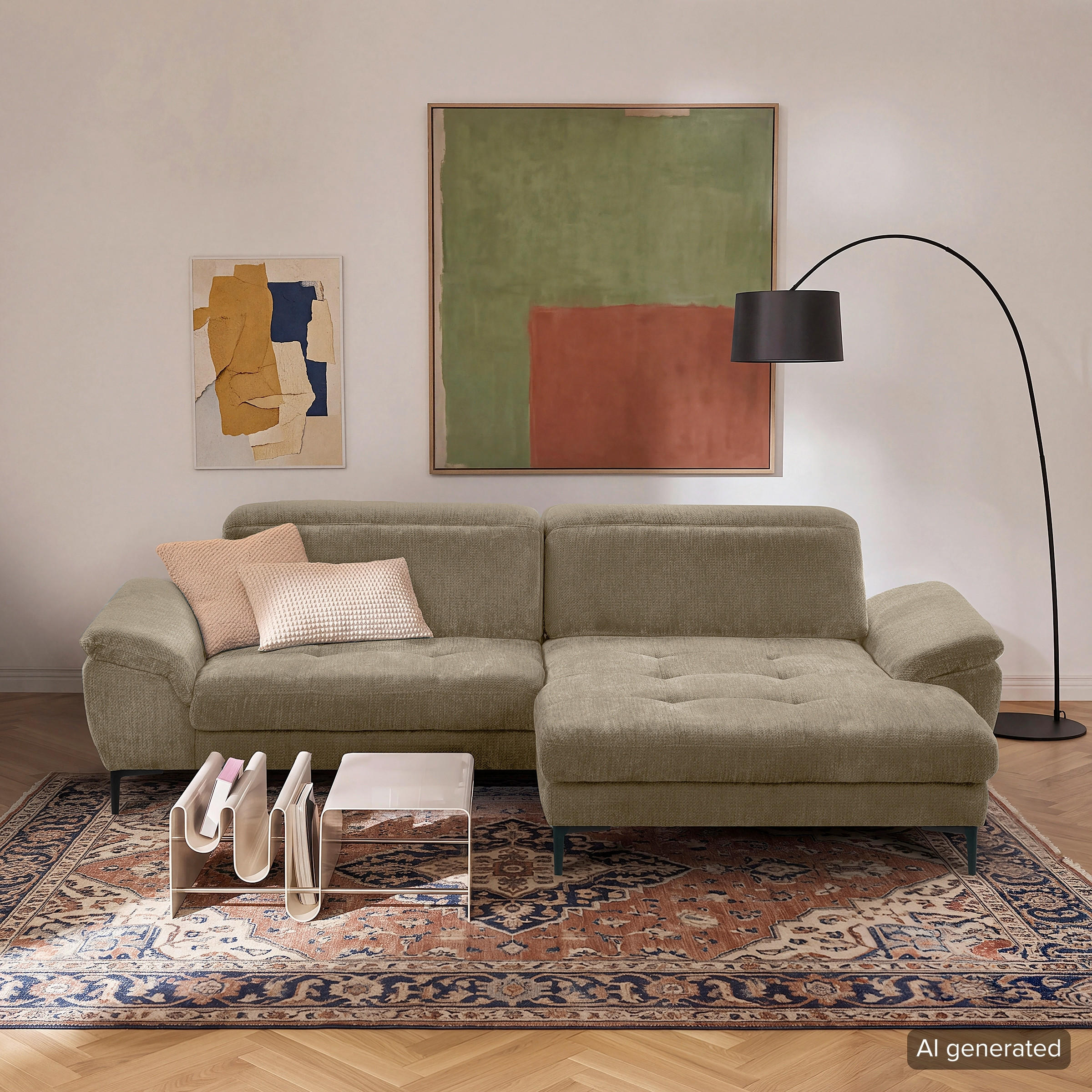 Livetastic Ecksofa Prado Taupe 268x195 cm